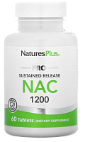 NaturesPlus PRO Sustained Release NAC (N-ацетил-L-цистеин с замедленным высвобождением) 1200 мг. 60 таблеток