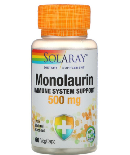 Solaray Monolaurin from Natural Coconut (Монолаурин из натурального кокосового ореха) 500 мг. 60 растительных капсул фото 3