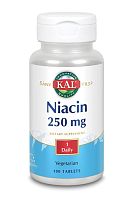 KAL Niacin (Ниацин, B3) 250 мг. 100 таблеток