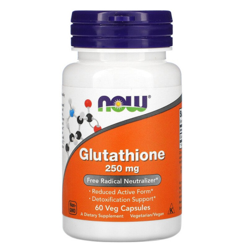 Now Foods Глутатион (Glutathione) 250 мг. 60 вегетарианских капсул