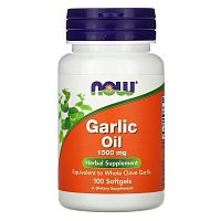 Now Foods Garlic Oil (Чесночное масло) 1500 мг. 100 мягких капсул