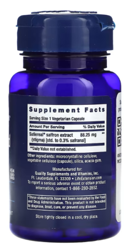 Life Extension Optimized Saffron (Оптимизированный шафран) 60 растительных капсул фото 4