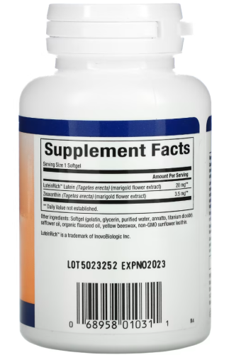 Lutein 20 mg Zeaxanthin 3,5 mg (Лютеин 20 мг) 30 гелевых капсул (Natural Factors) фото 3