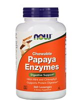 Now Foods Papaya Enzymes Chewable Жевательные ферменты папайи 360 пастилок