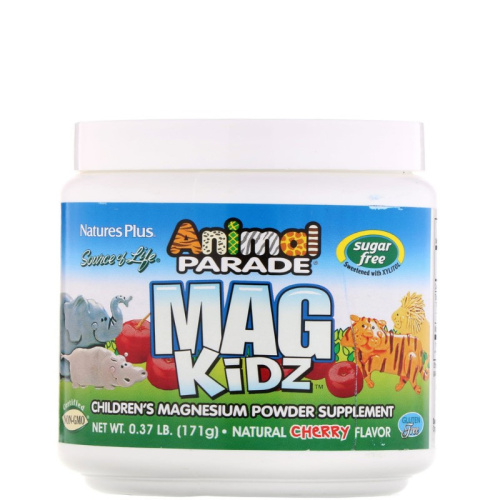 NaturesPlus Mag Kidz Animal Parade (Детский магний в порошке со вкусом вишни) 171 г. фото 4