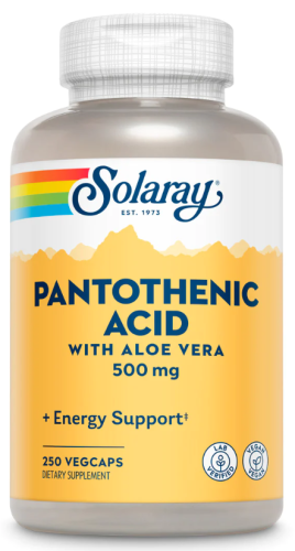Pantothenic Acid 500 mg (Пантотеновая кислота 500 мг) 250 растительных капсул (Solaray)