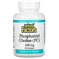 Phosphatidyl Choline 420 мг (Фосфатидилхолин) 90 мягких капсул (Natural Factors)