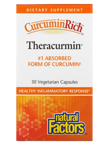 Theracurmin 30 mg Curcumin (Теракурмин 30 мг куркумин) 30 вег капсул (Natural Factors)