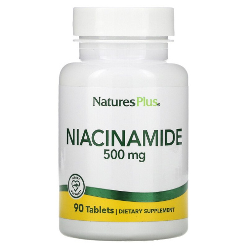 Niacinamide  500 мг (Ниацинамид) 90 таблеток (NaturesPlus)