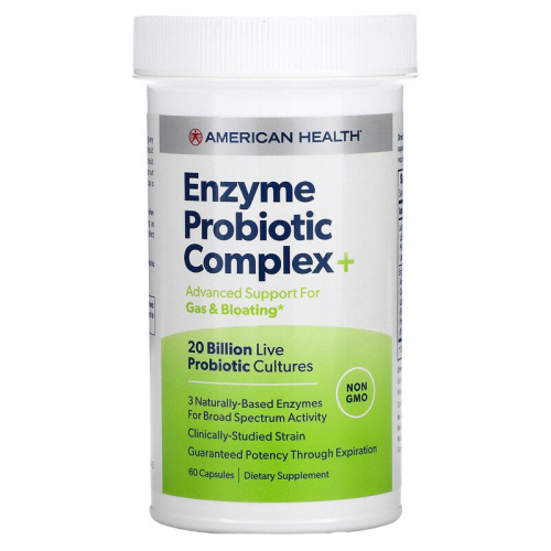 Enzyme Probiotic Complex Plus (20 Billion) 60 капсул (American Health) фото 2