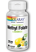 Methyl Folate 1000 mcg High Potency (Метил фолат 1000 мкг) 60 леденцов (Solaray)