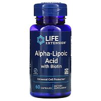 Life Extension Alpha-Lipoic Acid with Biotin (Альфа-липоевая кислота с Биотином) 250 мг. 60 капсул