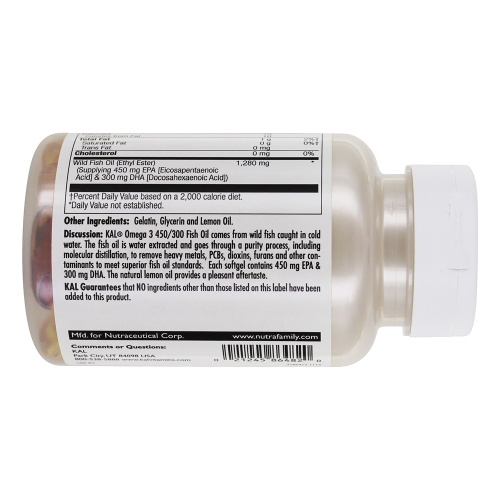 Omega-3 450/300 60 мягких капсул (KAL) фото 3