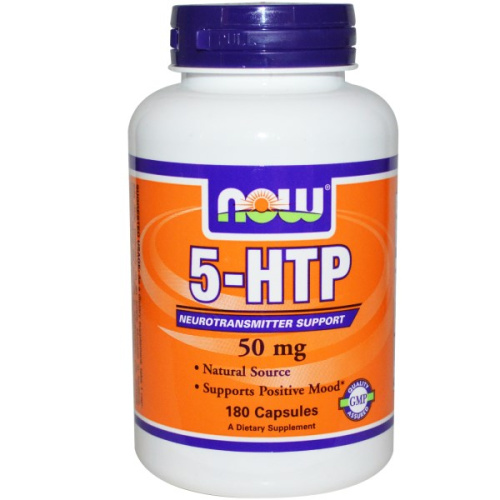 Now Foods 5-HTP 5-Гидрокситриптофан 50 мг. 180 растительных капсул фото 2