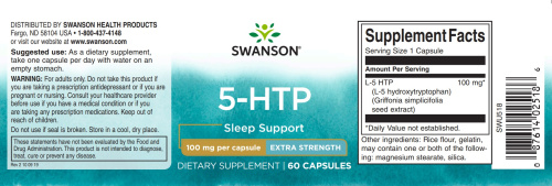 5-HTP 100 мг 60 капсул (Swanson) фото 3