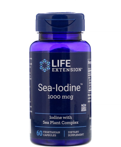 Life Extension Sea-Iodine (Морской йод) 1000 мкг. 60 растительных капсул