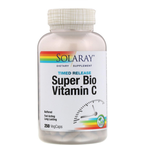 Solaray Buffered Super Bio Vitamin C (Витамин C медленного высвобождения) 1000 мг. 250 растительных капсул фото 3