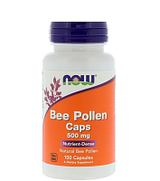 Now Foods Bee Pollen Caps (Капсулы с пчелиной пыльцой) 500 мг. 100 капсул