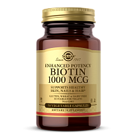 Biotin 1000 мкг (Биотин) 50 вег капсул (Solgar)