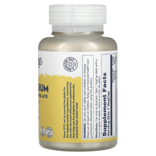 Solaray Magnesium Amino Acid Chelate (Магний хелат) 200 мг. 100 растительных капсул фото 6 Solaray Magnesium Amino Acid Chelate (Магний хелат) 200 мг. 100 растительных капсул фото 6