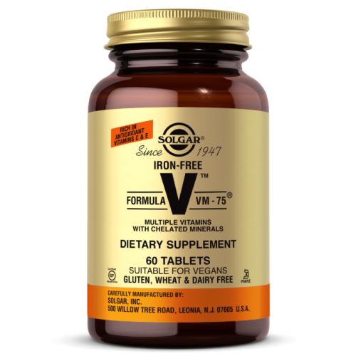 Solgar Formula VM-75 Iron Free (комплексные витамины с микроэлементами в хелатной форме без железа) 60 таблеток
