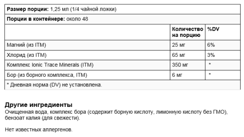 Ionic Boron (Ионный бор) 6 мг 59 мл (Trace Minerals) фото 2
