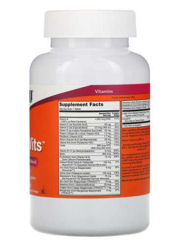 Now Foods Daily Vits (Дейли Витс, Мультивитаминный комплекс) 250 таблеток фото 3