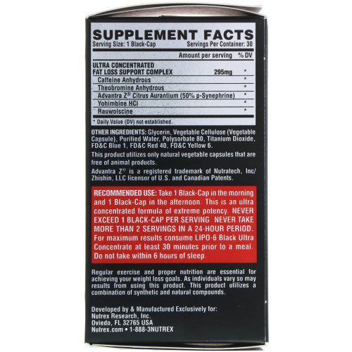Lipo-6 Black Ultra Concentrate 30 капсул фото 2