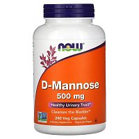 Now Foods D-Mannose 500 мг. (D-Манноза) 240 растительных капсул