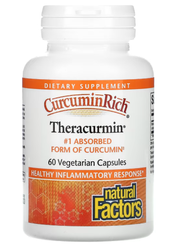 Theracurmin 30 mg Curcumin (Теракурмин 30 мг куркумин) 60 вег капсул (Natural Factors) фото 4