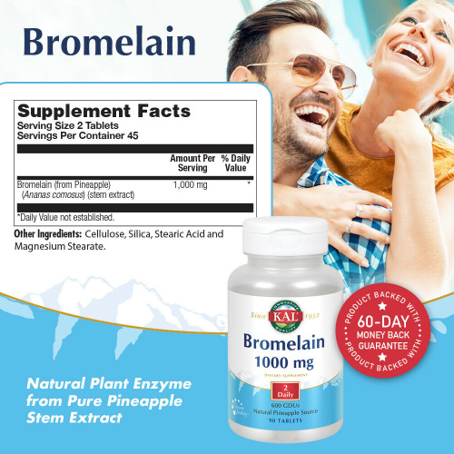 KAL Bromelain (Бромелайн) 1000 мг. 90 таблеток фото 2