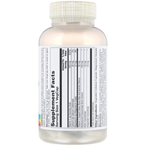 Vitamin C 500 mg Buffered with Bioflavonoid Concentrate (Витамин С 500 мг) 250 вег капсул (Solaray) фото 2