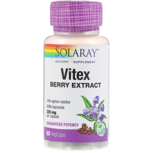 Vitex 225 mg Berry Extract (Витекс 225 мг Экстракт Ягод) 60 вег капсул (Solaray)