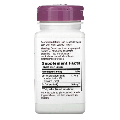 Cats Claw 175 мг (Кошачий Коготь) 60 вег капсул (Nature's Way) фото 2