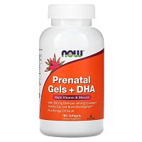 Now Foods Пренатальный гель с ДГК (Prenatal Gels + DHA) 180 капсул