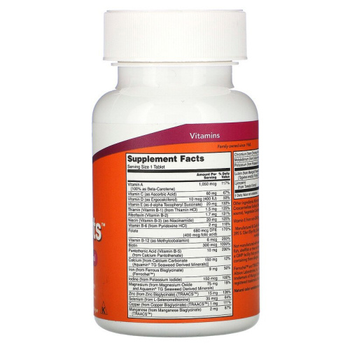 Now Foods Daily Vits (Дейли Витс, Мультивитаминный комплекс) 100 таблеток фото 2