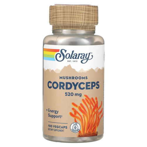 Solaray Mushrooms Cordyceps (Грибы кордицепс) 520 мг. 100 растительных капсул фото 4
