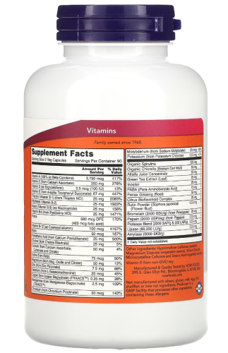 Now Foods EcoGreen Multi Iron-Free (Мультивитамины с зелеными суперфудами без железа) 180 растительных капсул фото 2