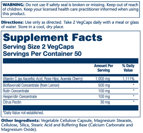 Solaray Buffered Super Bio Vitamin C (Витамин C медленного высвобождения) 1000 мг. 100 растительных капсул фото 4