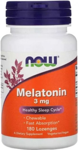 Melatonin 3 мг 180 леденцов (Now Foods)