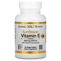 Витамин E из подсолнечника со смешанными токоферолами 268 мг 90 капсул (California Gold Nutrition)