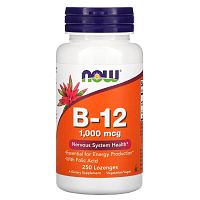 Now Foods Витамин B-12 1000 мкг. 250 пастилок 