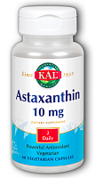KAL Astaxanthin (Астаксантин) 10 мг. 60 растительных капсул