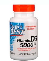 Vitamin D3 5000 IU СРОК 10/2025 360 капсул (Doctor`s Best)