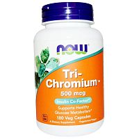 Now Foods Tri-Chromium Хром Три Формы 500 мкг. 180 растительных капсул