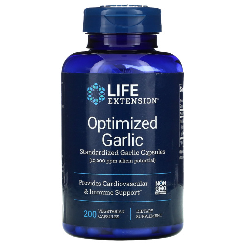 Life Extension Optimized Garlic (Оптимизированный экстракт чеснока) 200 растительных капсул