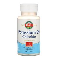 KAL Хлорид калия (Potassium Chloride) 99 мг. 100 таблеток