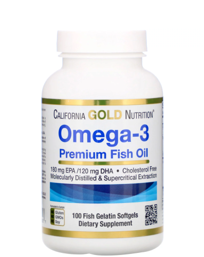 California Gold Nutrition Омега-3 Рыбий Жир Премиум Класса (Omega-3 Premium Fish Oil) 100 капсул