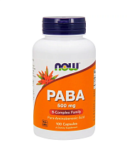 Now Foods PABA (Парааминобензойная кислота) 500 мг. 100 капсул