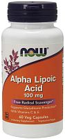 Now Foods Alpha Lipoic Acid (Альфа-липоевая кислота) 100 мг. 60 растительных капсул